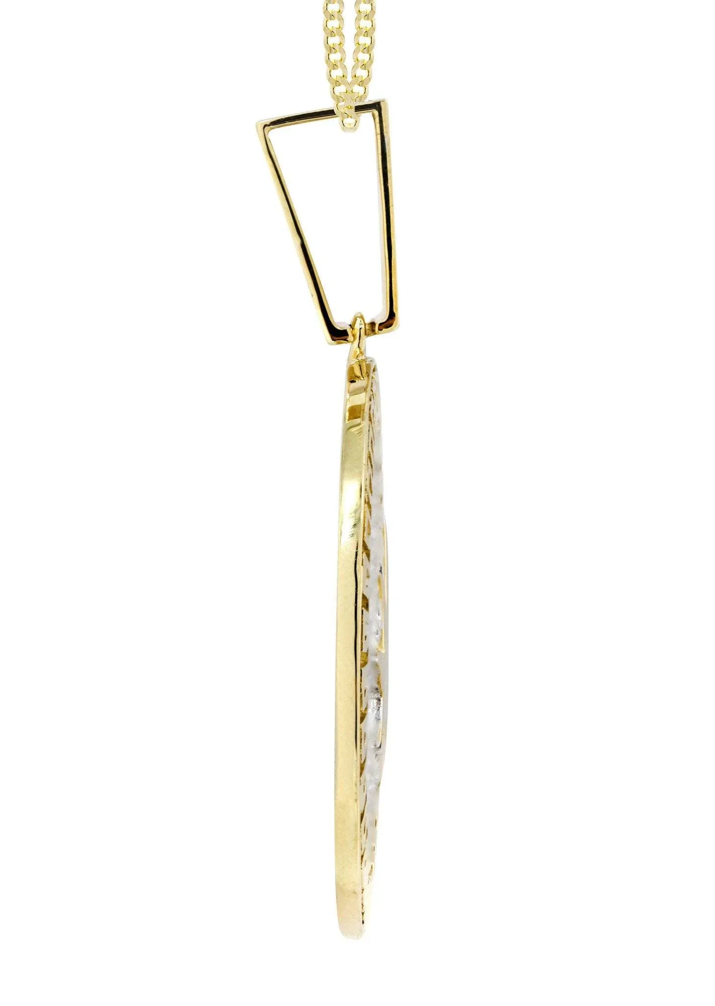 10K Yellow Gold Marijuana Leaf Diamond Necklace  | 0.88 Carats