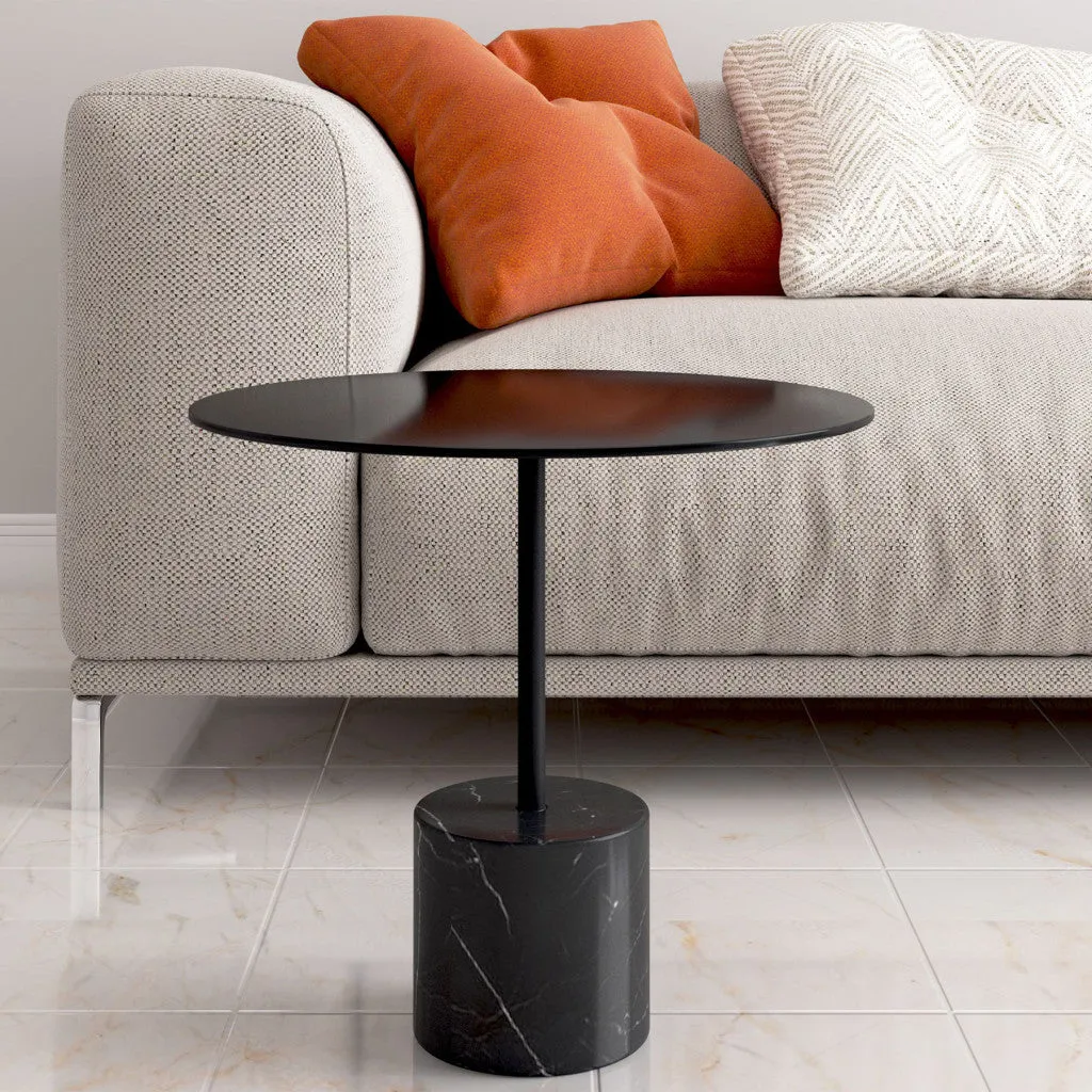 17" Black Steel Round Coffee Table By Homeroots