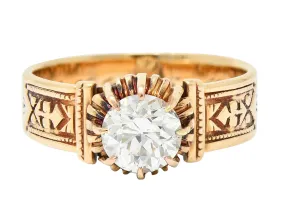 1904 Victorian 0.93 CTW Diamond 14 Karat Gold Engagement Ring GIA