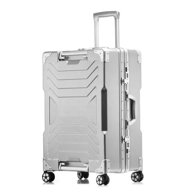 20''24''26''29Women Travel Luggage Aluminum&Pc Suitcase Boarding Case Rolling Luggage Case