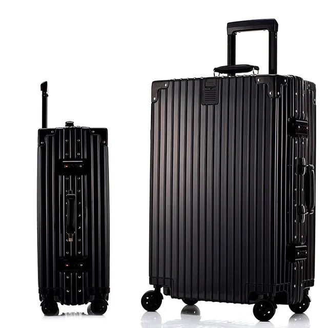 20''24''26''29Women Travel Luggage Aluminum&Pc Suitcase Boarding Case Rolling Luggage Case