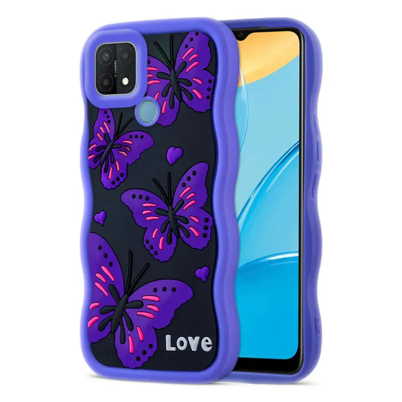 3D Silicone Soft Wave Edges Mobile Back Case For Oppo A15