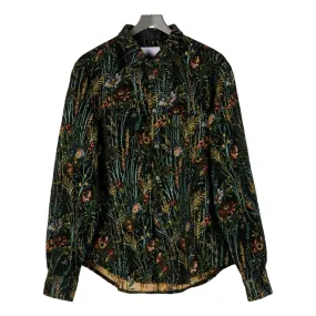 4SDESIGN OVER SHIRT-BLACK MULTI FLORAL GOBELIN