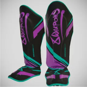 8 Weapons Shift Cyber Shin Guards Black/Pink/Green