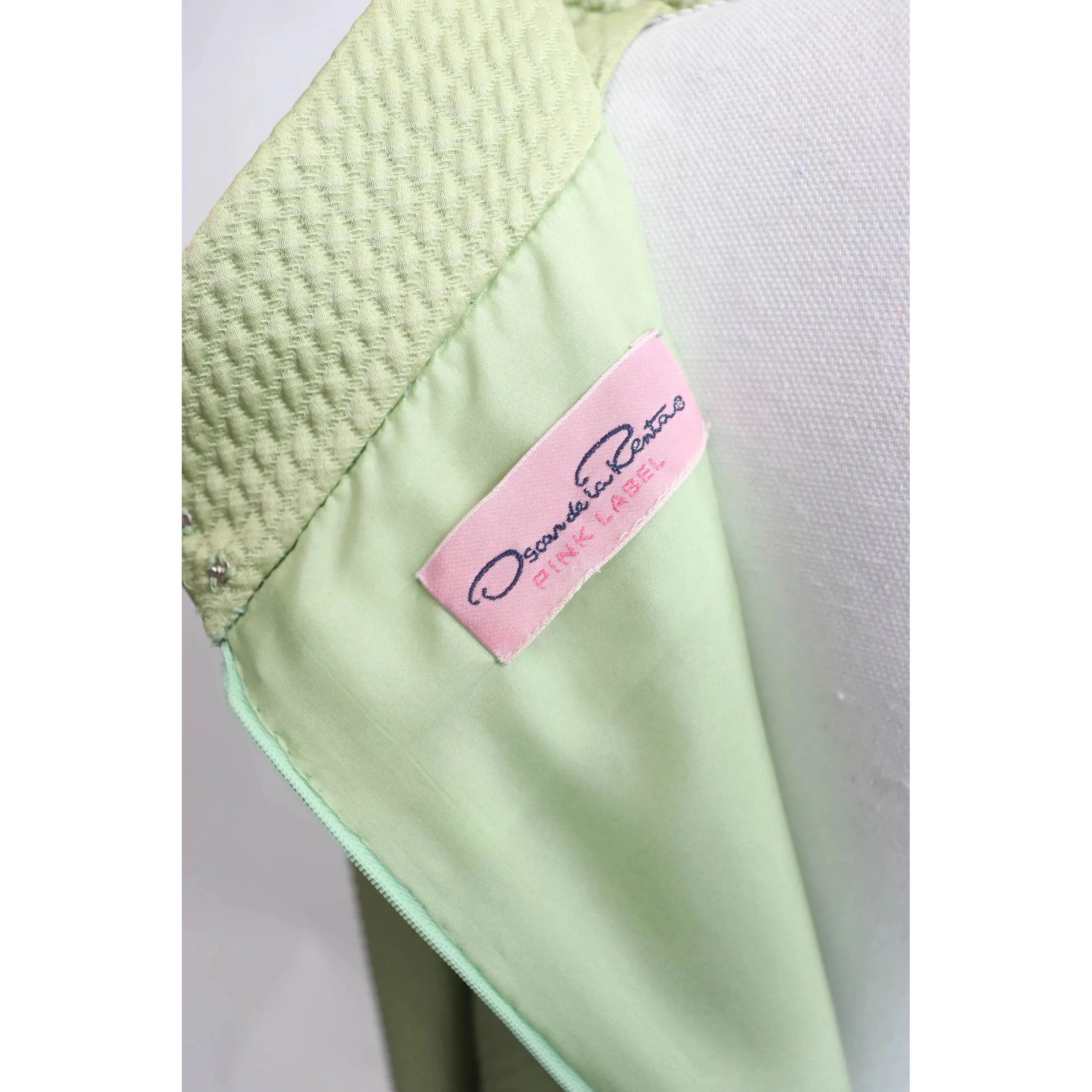 90's Oscar de la Renta Green Shift Dress | Size L