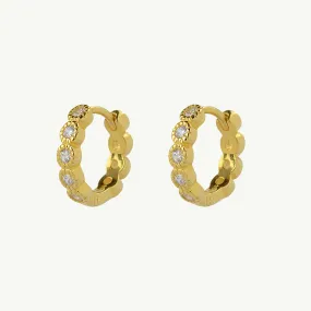 925 CZ REDONDO PILLAR GOLD CLEAR