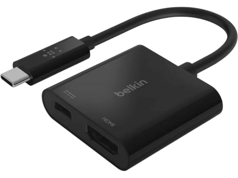 Adaptador - Belkin AVC002BTBK, Cargador, De USB-C a HDMI, Compatible con Apple, Negro