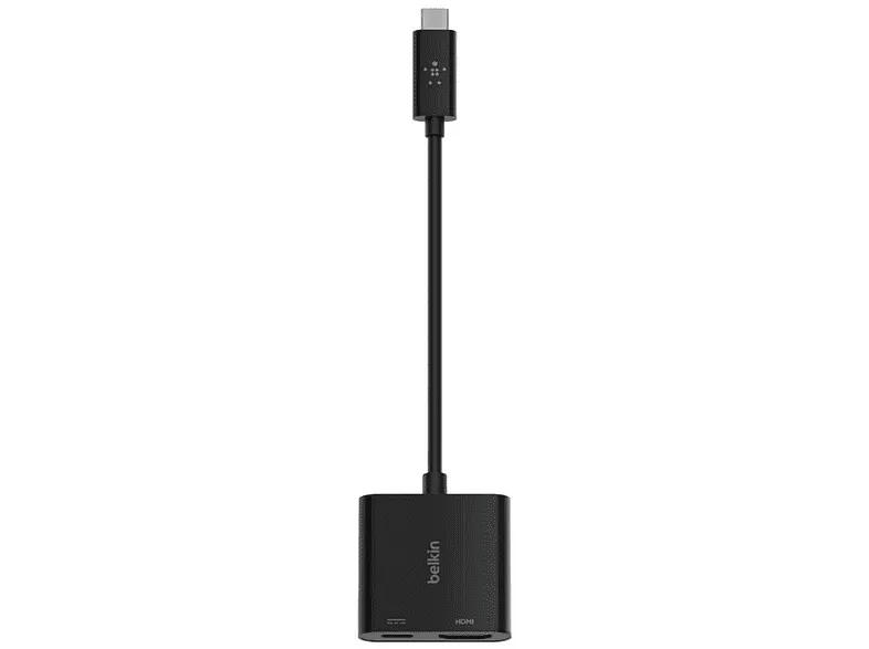 Adaptador - Belkin AVC002BTBK, Cargador, De USB-C a HDMI, Compatible con Apple, Negro