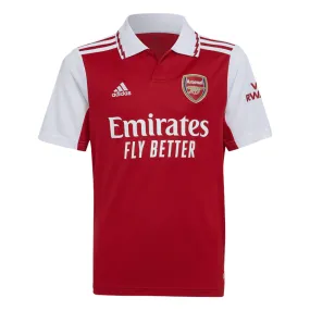 adidas Arsenal FC Official 2022/23 Short Sleeve Home Jersey - Youth - Scarlet/White