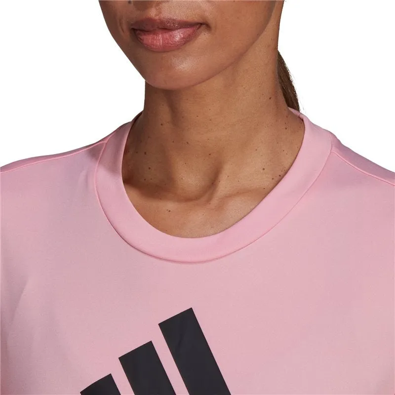 adidas Logo Sports Tee - Womens - Light Pink/Black