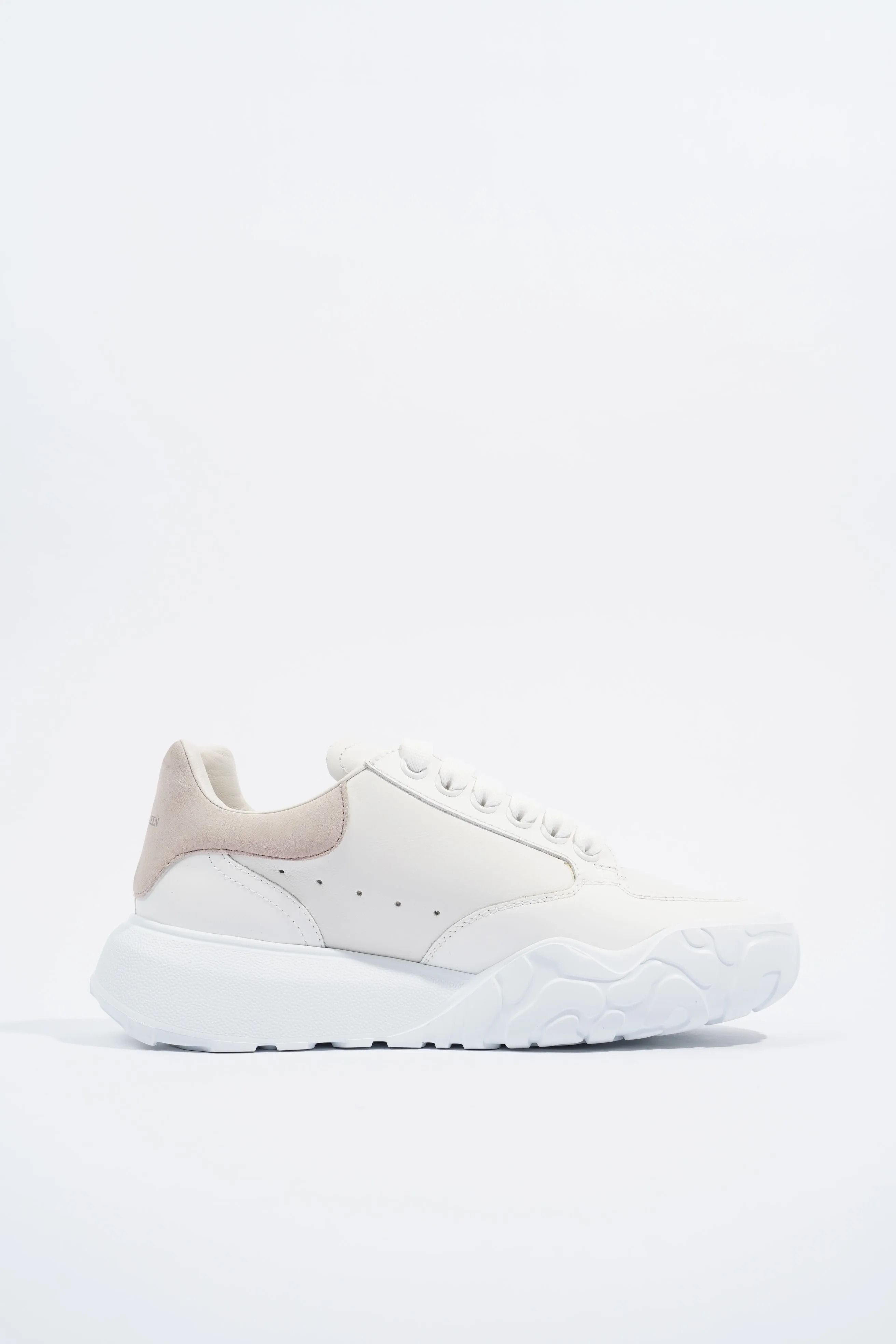 Alexander McQueen Court Sneaker White / Nude Tab EU 37.5 / UK 4.5