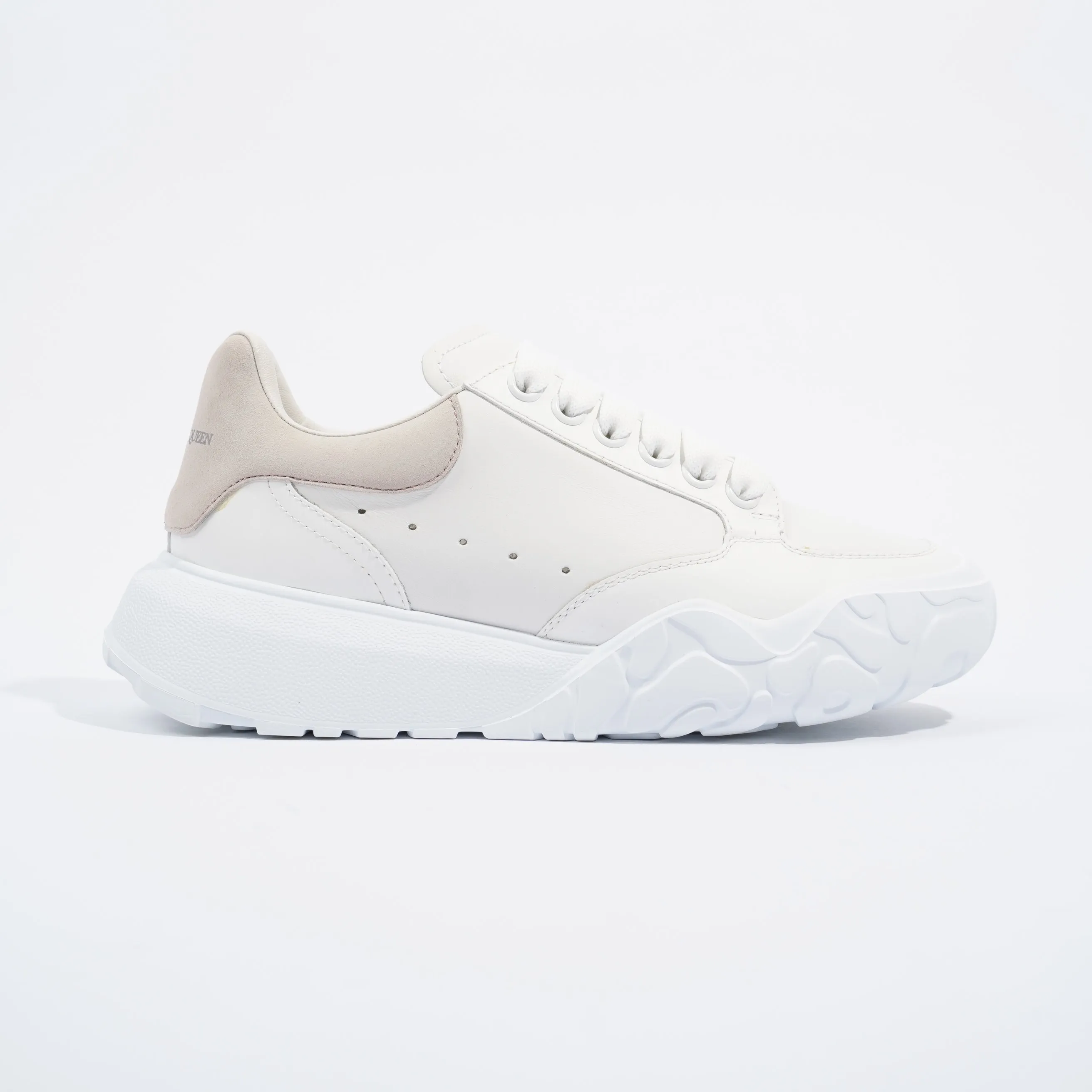 Alexander McQueen Court Sneaker White / Nude Tab EU 37.5 / UK 4.5