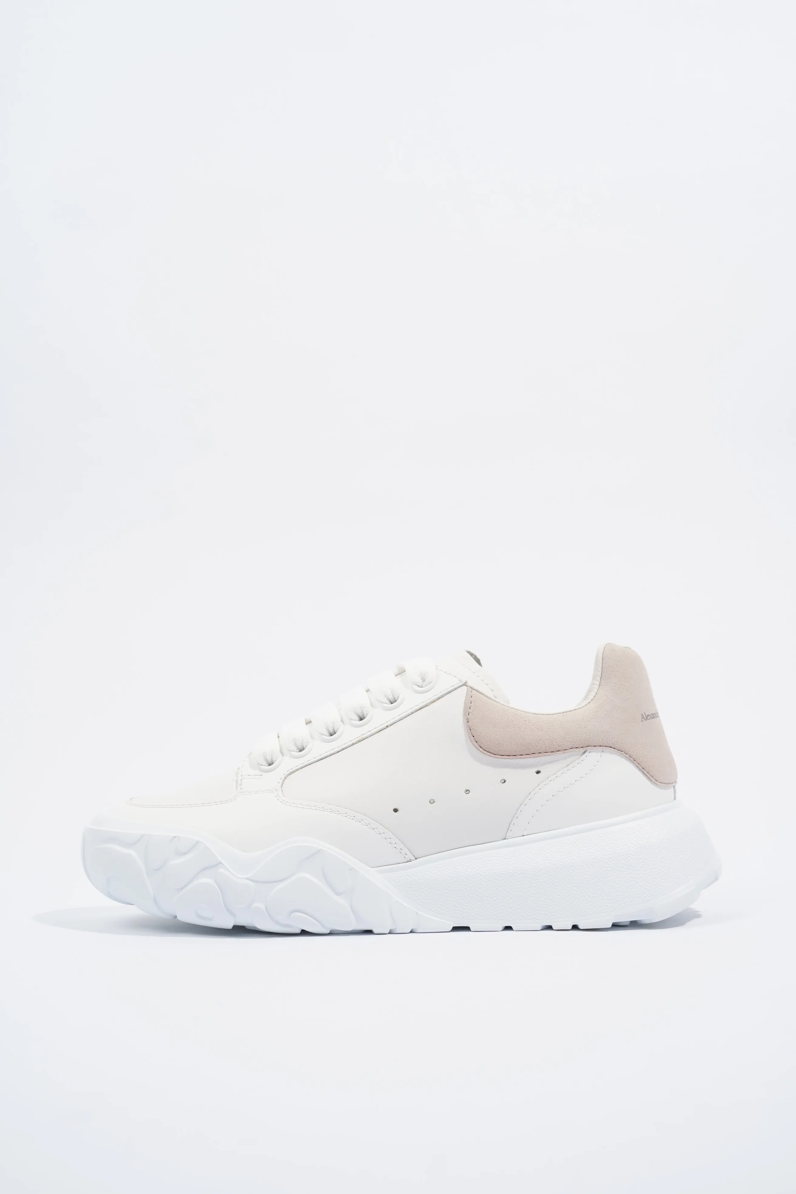 Alexander McQueen Court Sneaker White / Nude Tab EU 37.5 / UK 4.5