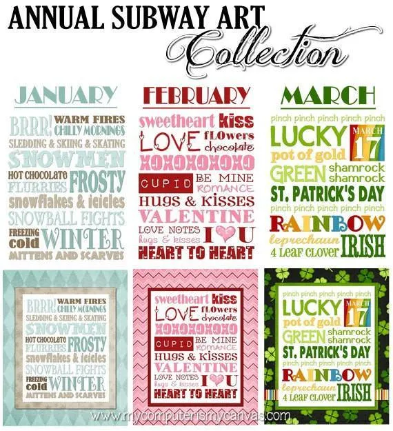 Annual Subway Art Collection PRINTABLES {Discounted Bundle}