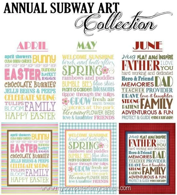 Annual Subway Art Collection PRINTABLES {Discounted Bundle}