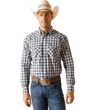 Ariat Men's Pro Series Ezra Grey Plaid Snap Long Sleeve Western Shirt 10051273