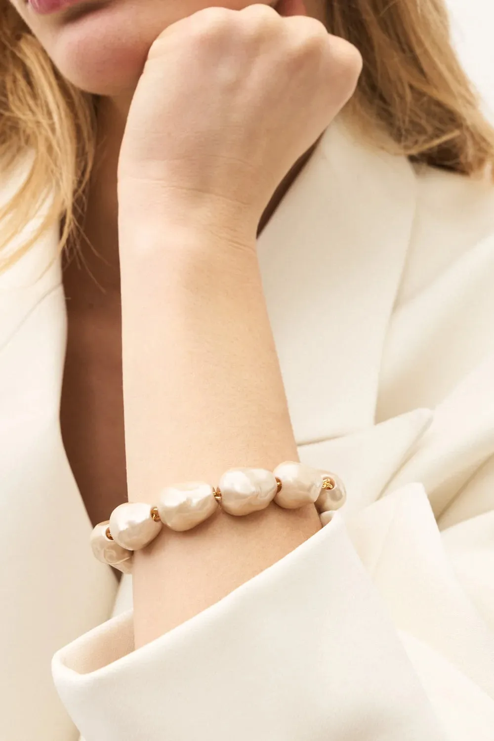 Armband Organic Pearl in Champagner