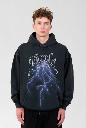 AVE LIGHTNING VINTAGE BLACK HOODIE