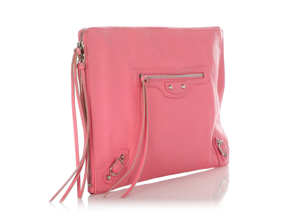 Balenciaga Large Pink Classic Zip Pouch