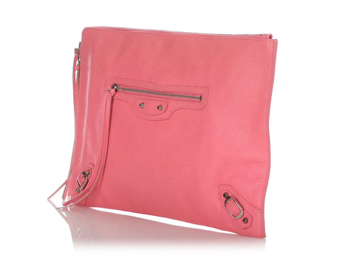 Balenciaga Large Pink Classic Zip Pouch