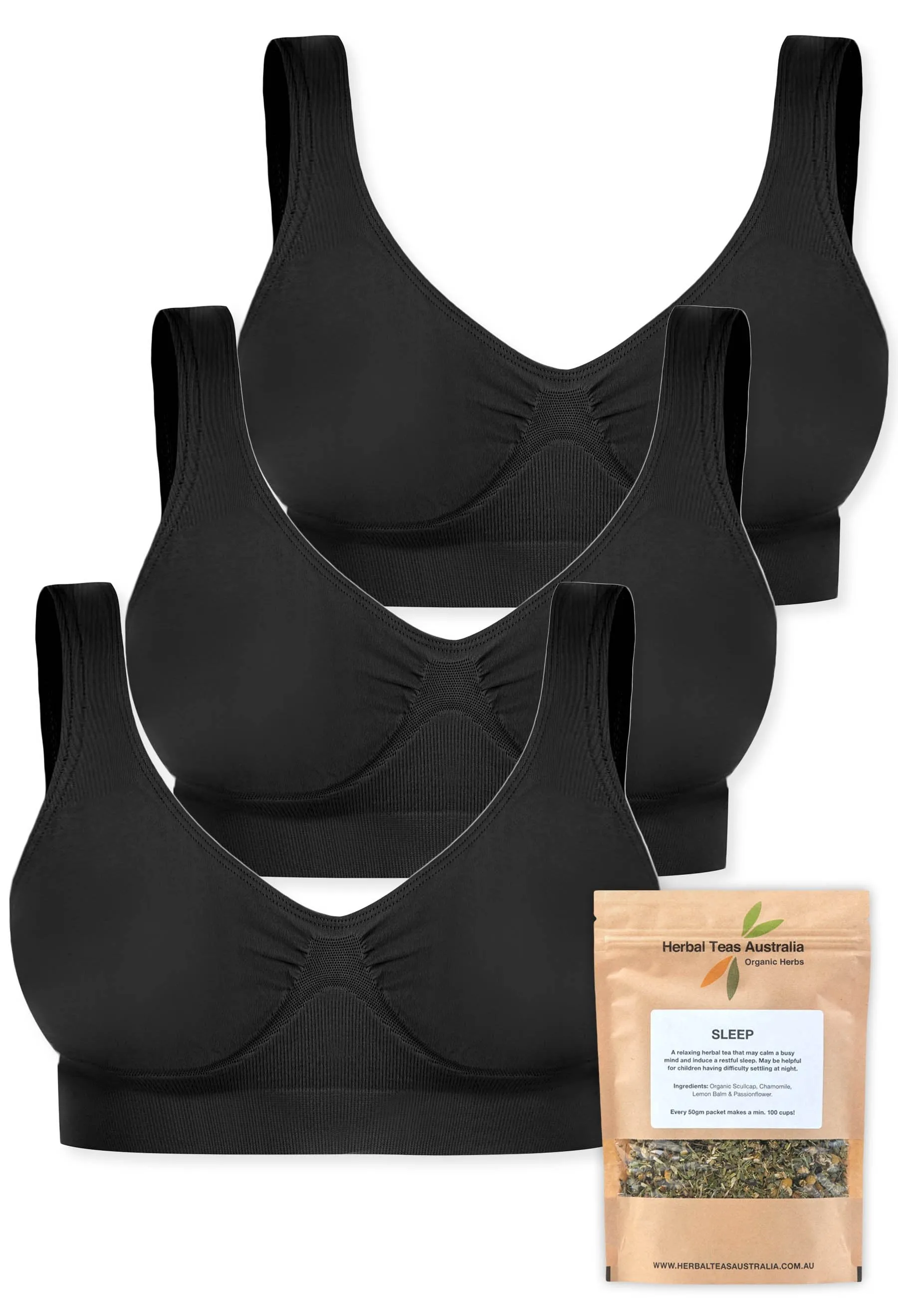 Bamboo Pull On Sleep Bra   Restful Slumber Tea Set