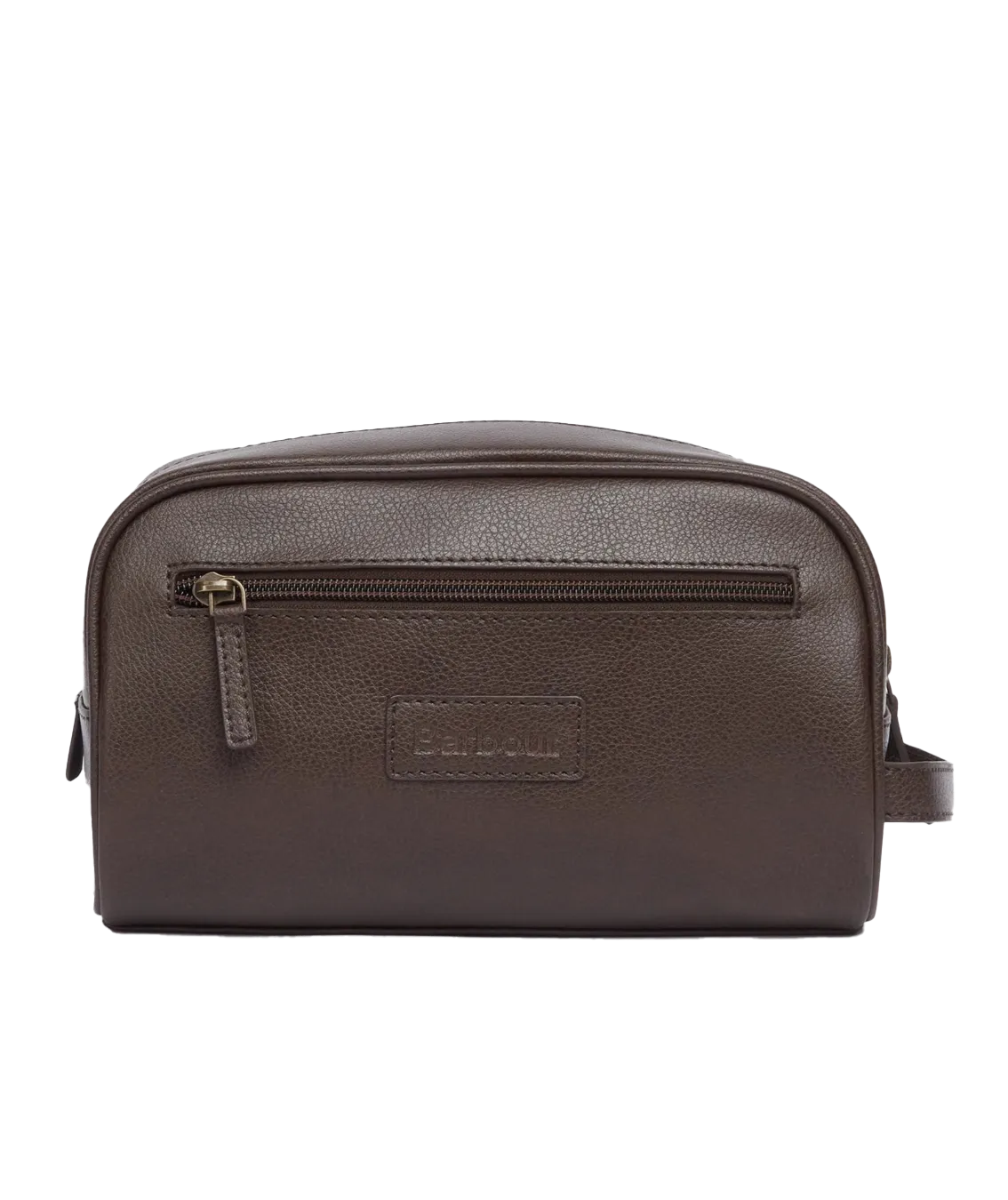 Barbour Leather Washbag Dk. Brown