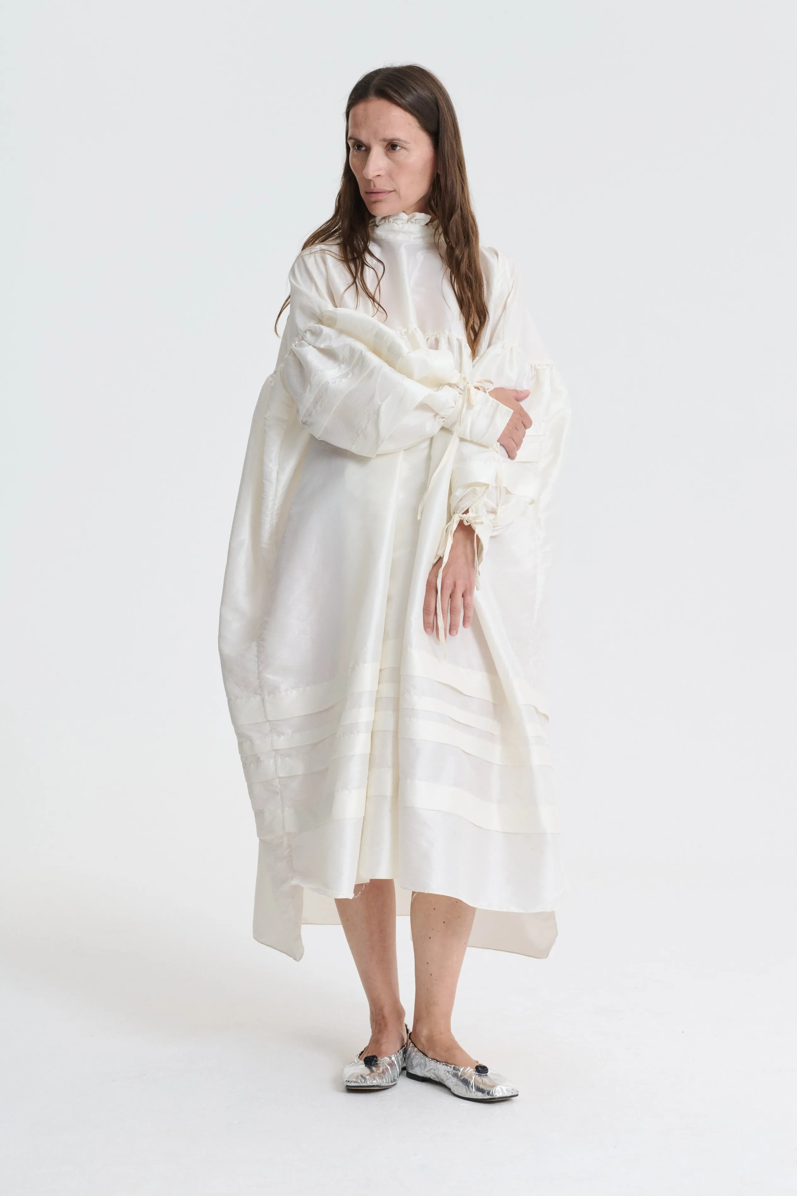 BEATE | SHIRT DRESS FAILLE | IVORY