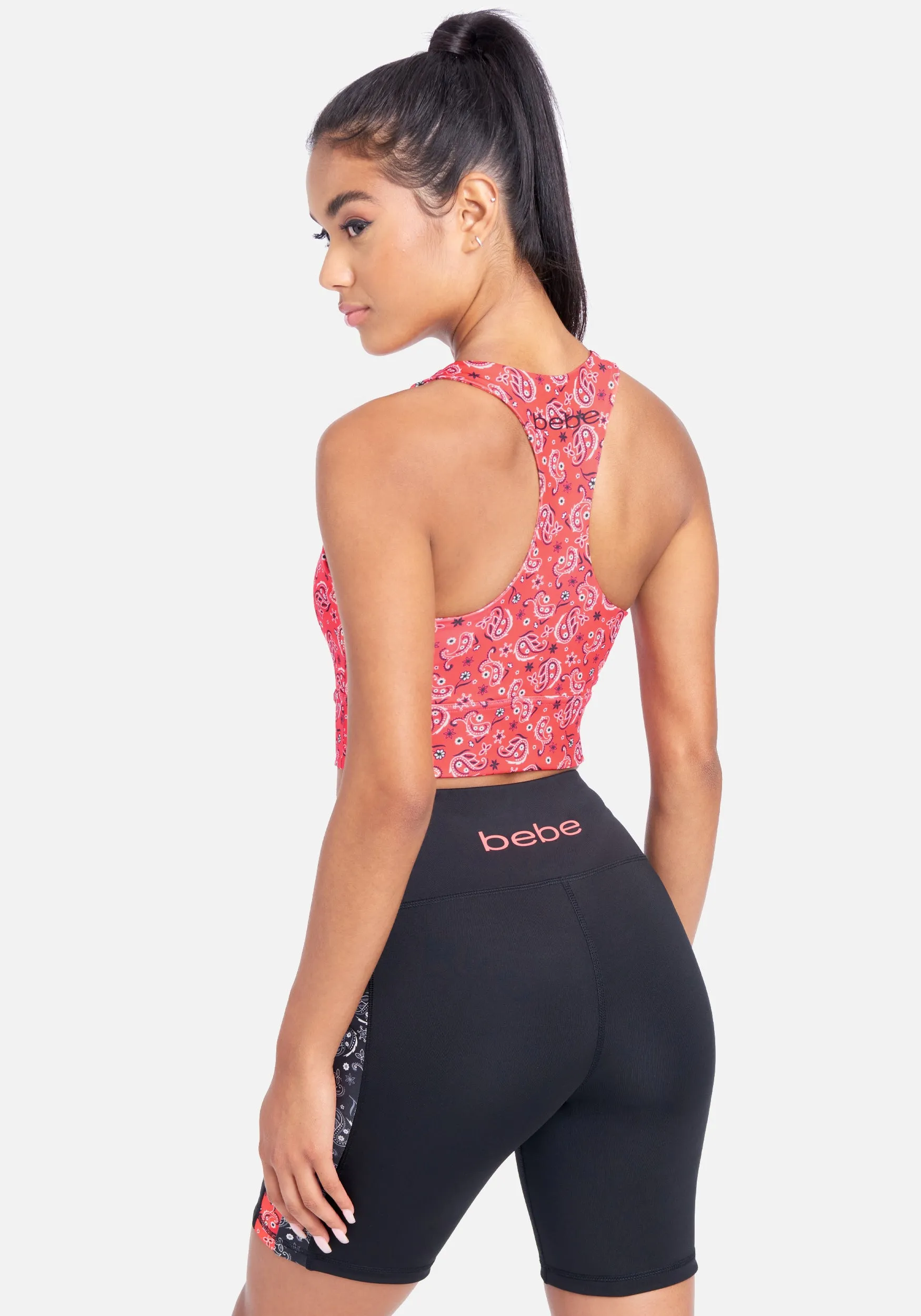 Bebe Bandana Print Sport Bra