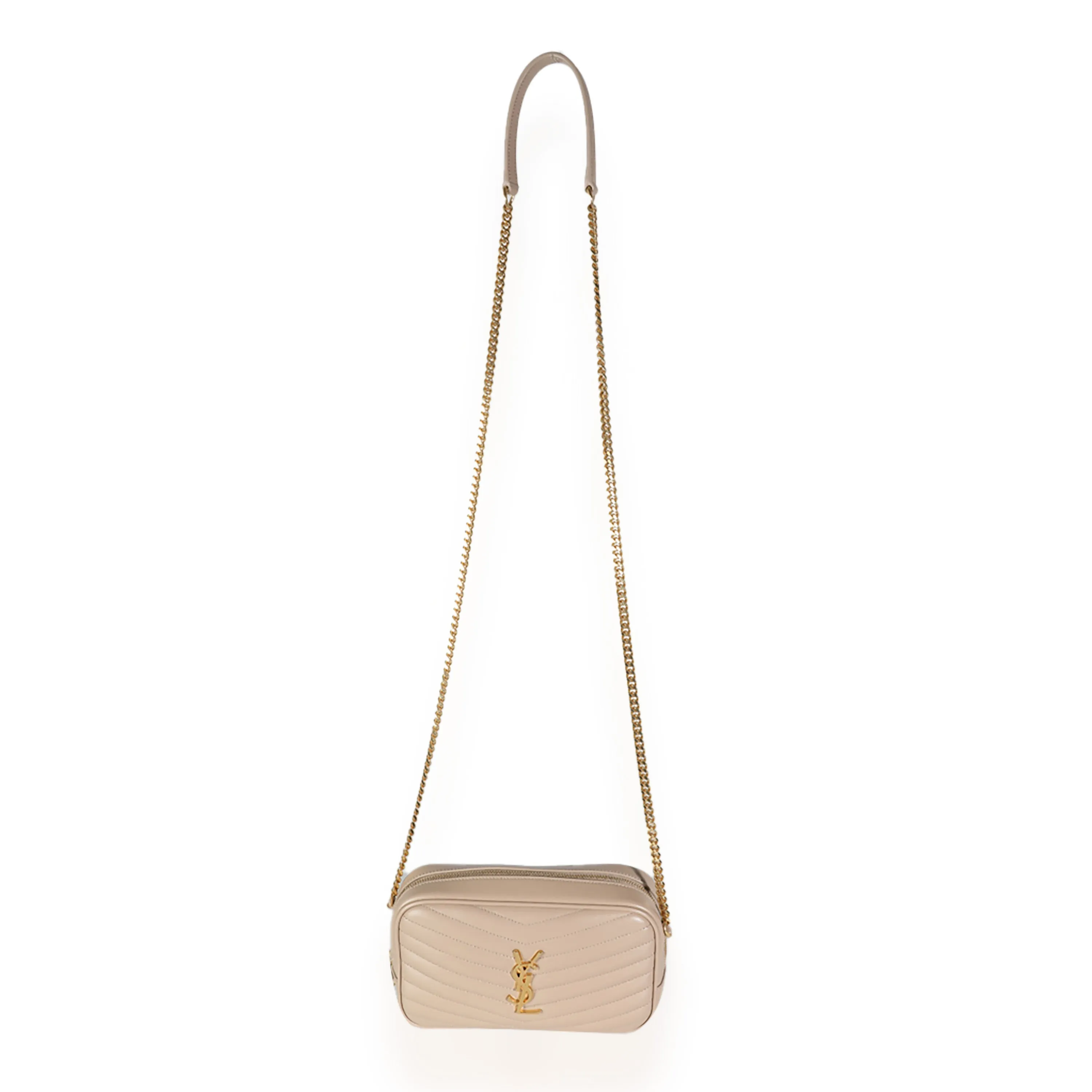 Beige Grain De Poudre Matelasse Monogram Mini Lou Camera Bag