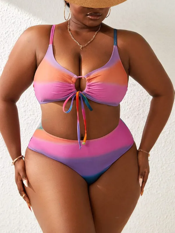 Biquíni Gradiente Plus Size com Amarração no Busto