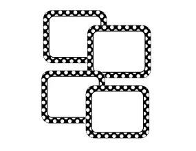 Black and White Dots | Classroom Name Tags | Black and White| Schoolgirl Style