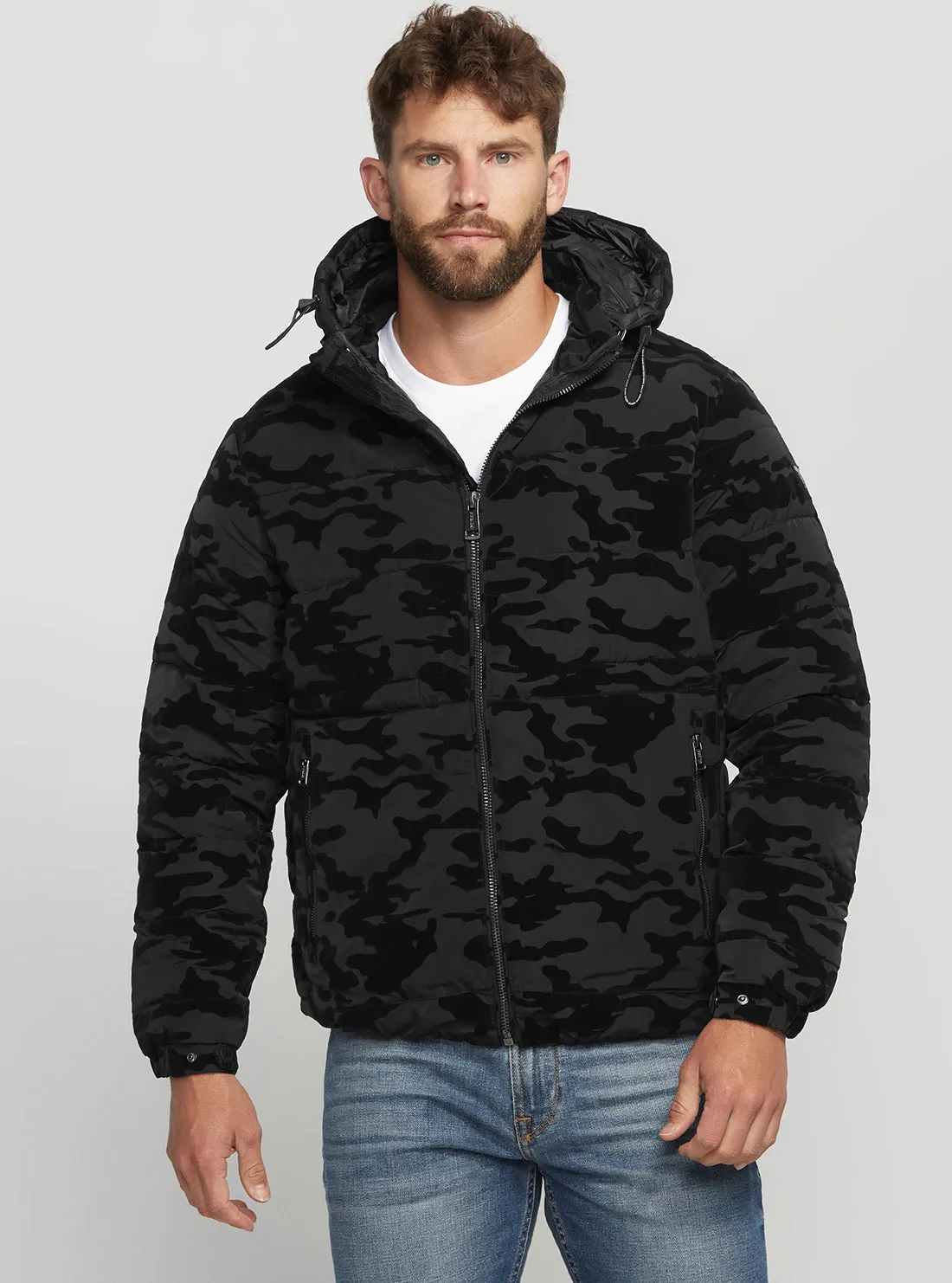 Black Camo Puffer Jacket