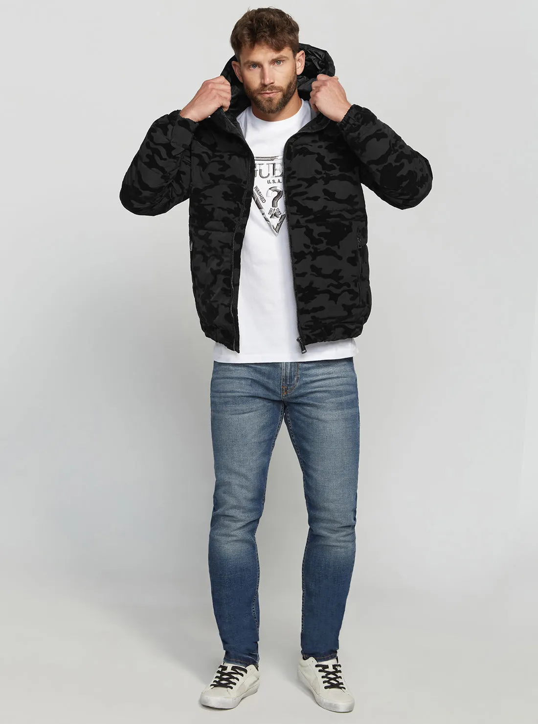 Black Camo Puffer Jacket