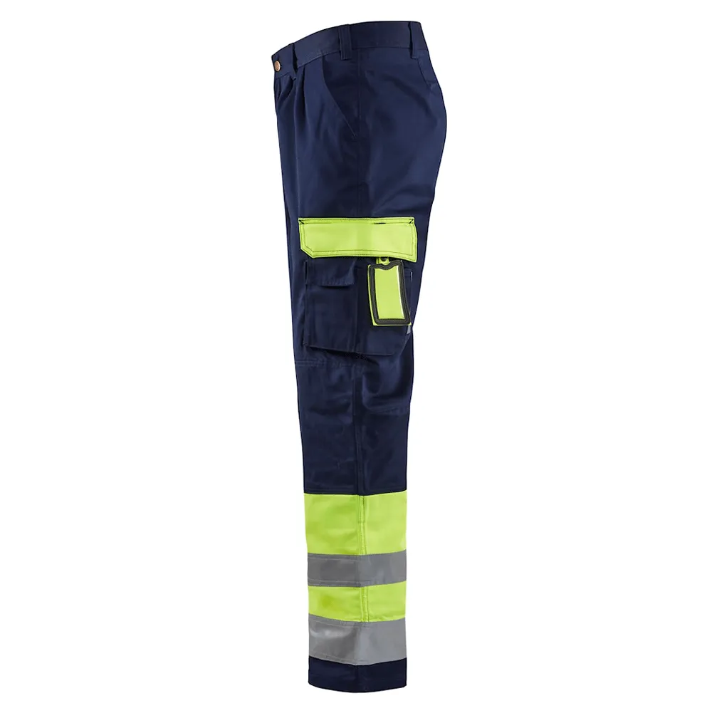 Blaklader 1584 Hi-Vis Professional Drivers Work Trousers Blue / Yellow