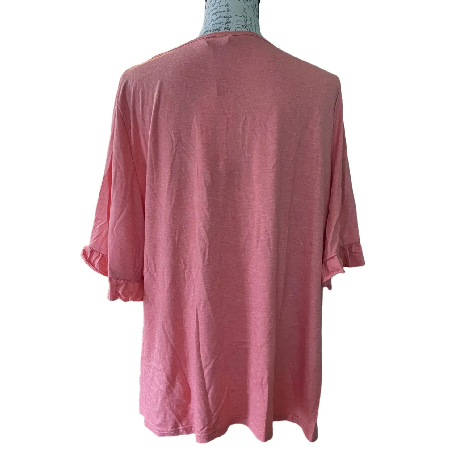 Bloomchic Coral Pullover Ruffle Sleeve Shirt Size 14/16