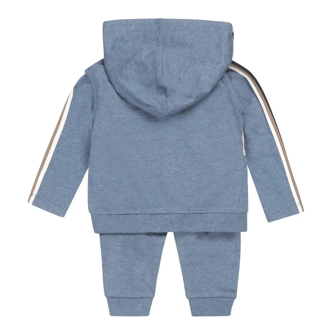 Boy Baby Set Cardigan, Shirt, Trousers Blue Melange | Dirkje