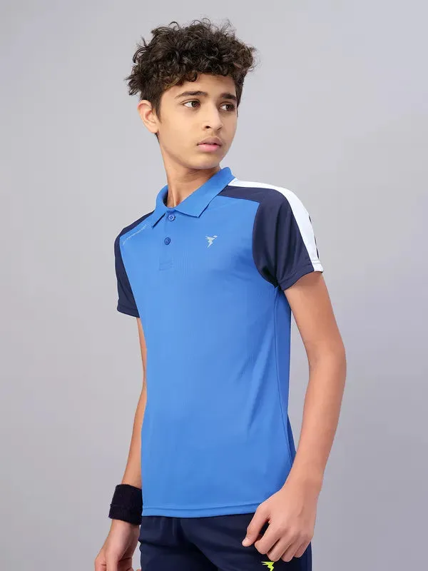 Boys Colorblock Slim Fit Polo T-shirt with TECHNO COOL