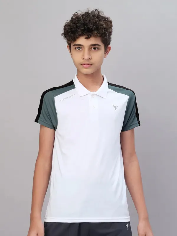 Boys Colorblock Slim Fit Polo T-shirt with TECHNO COOL