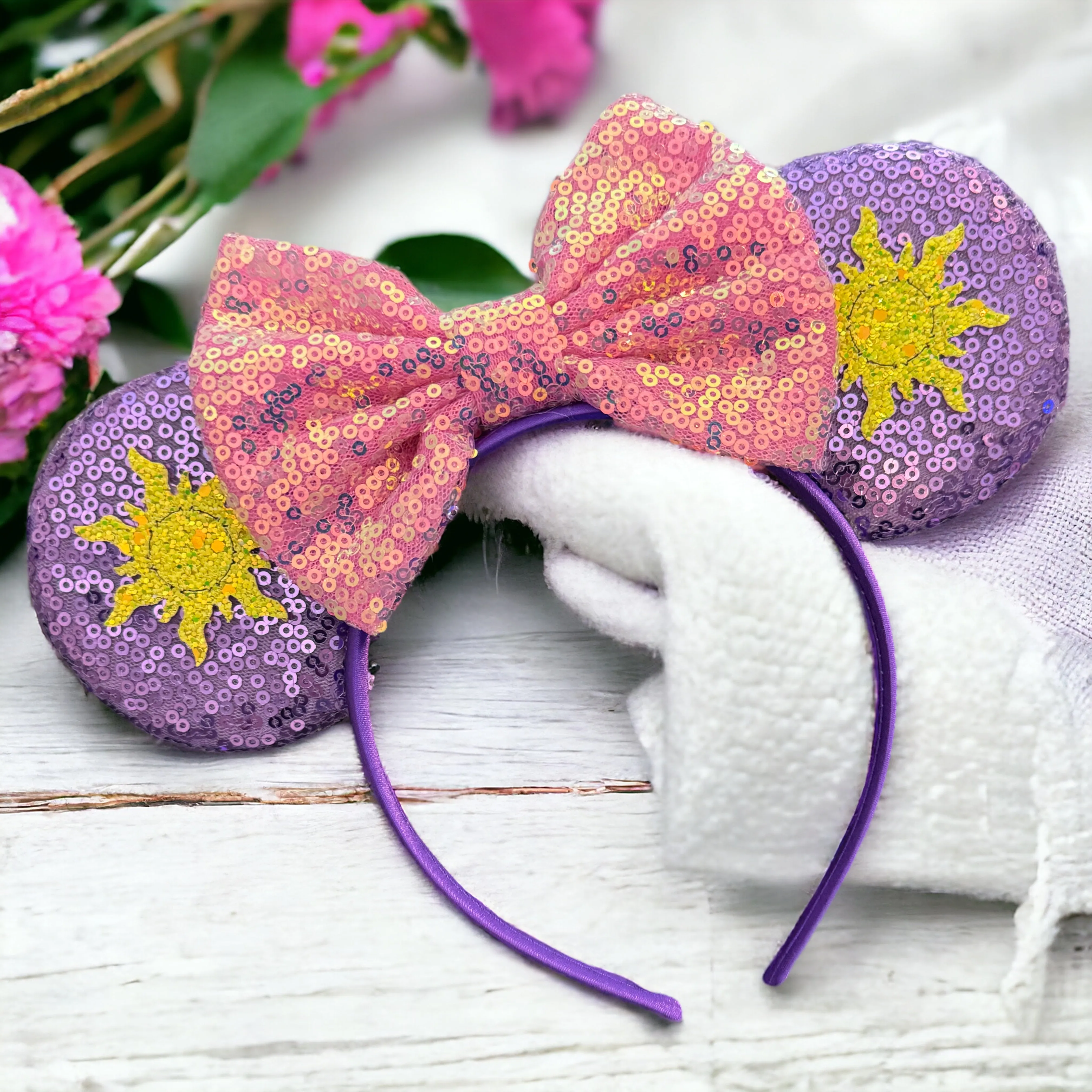 Brand New Rapunzel Inspired Mouse Ears Headband, Tangled, Enchanted