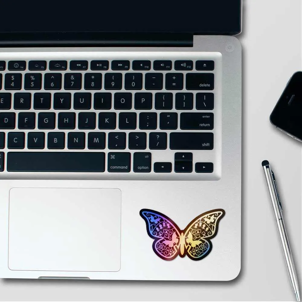 Butterfly with mini butterfly Holographic Stickers