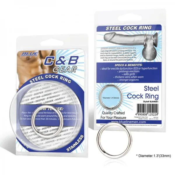 C & B Gear Steel Cock Ring 1.3 inches