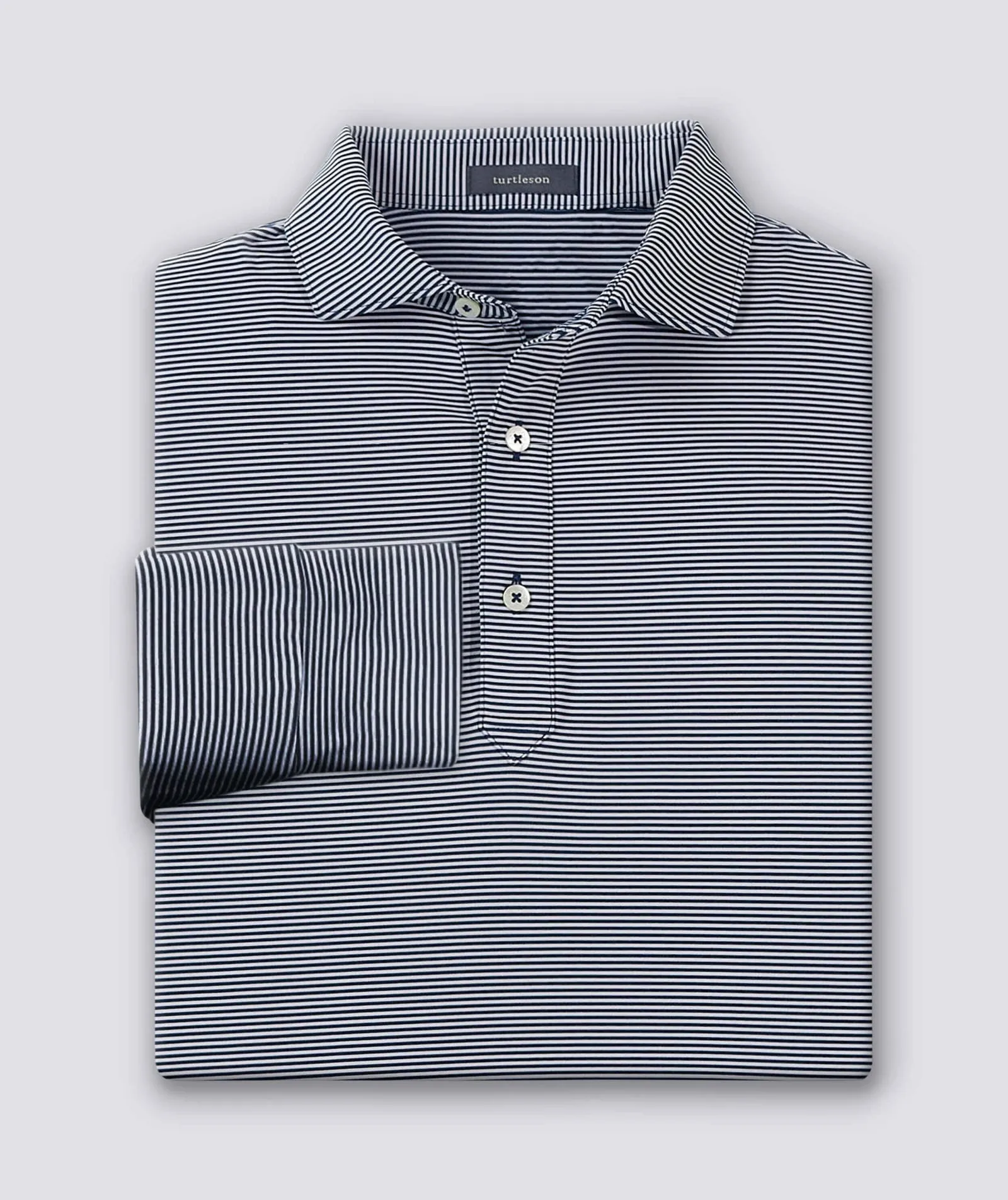 Carter Stripe Performance Polo - Long Sleeve