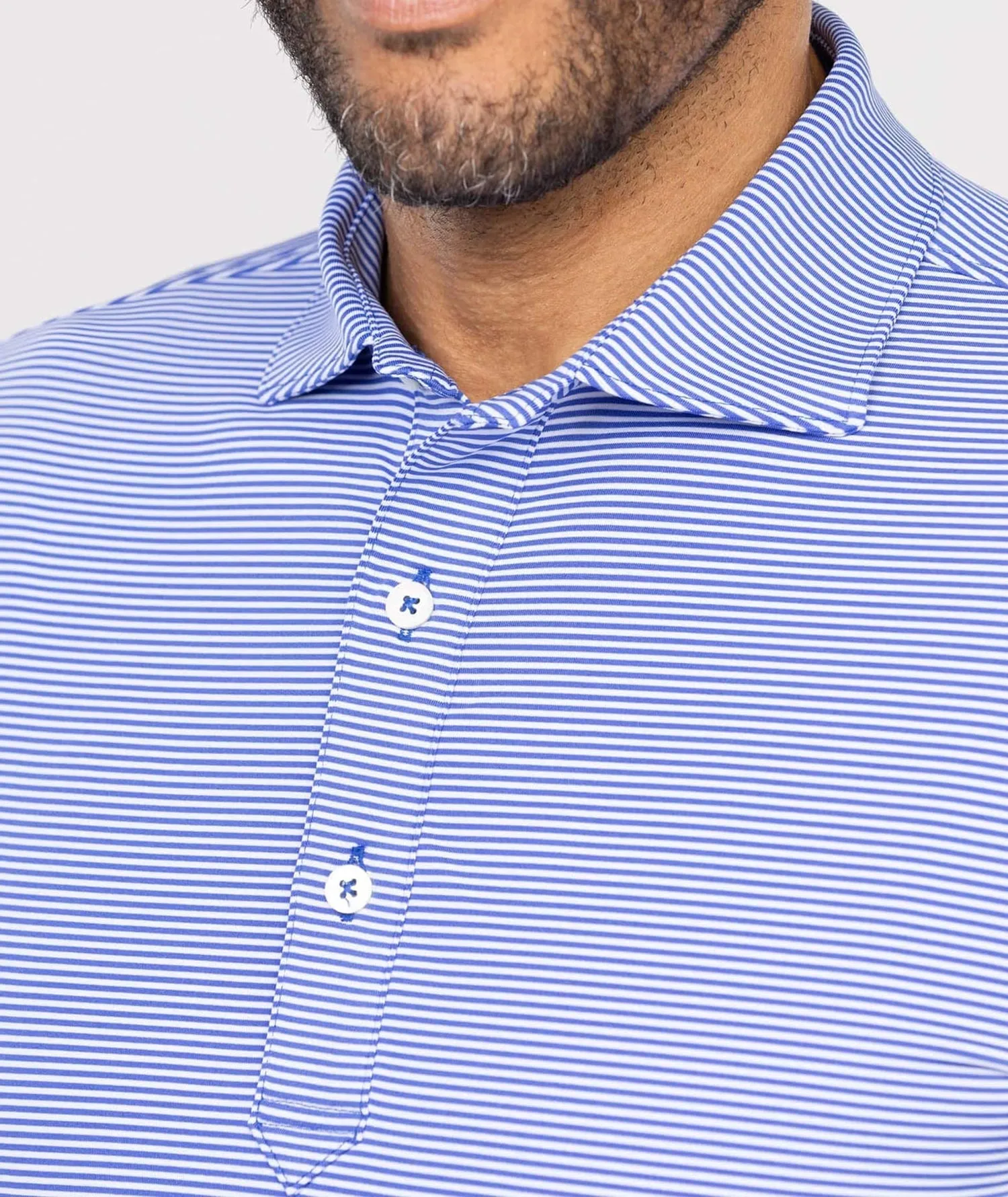 Carter Stripe Performance Polo - Long Sleeve