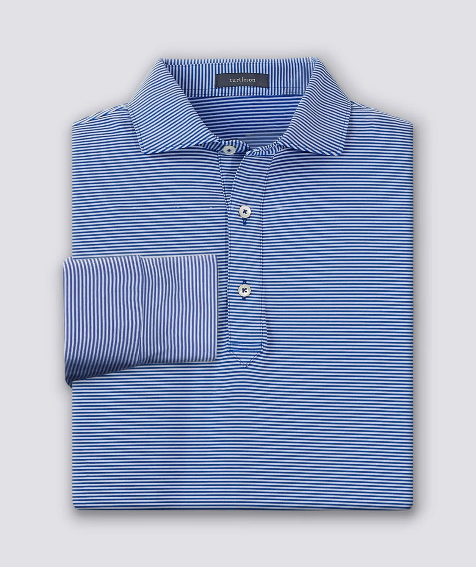 Carter Stripe Performance Polo - Long Sleeve