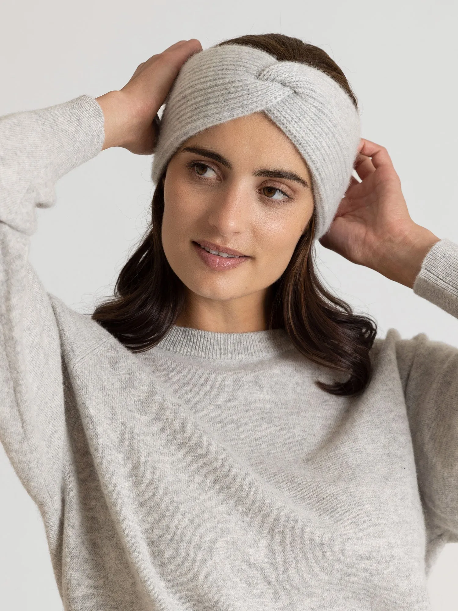 Cashmere head band "Freya" - light grey