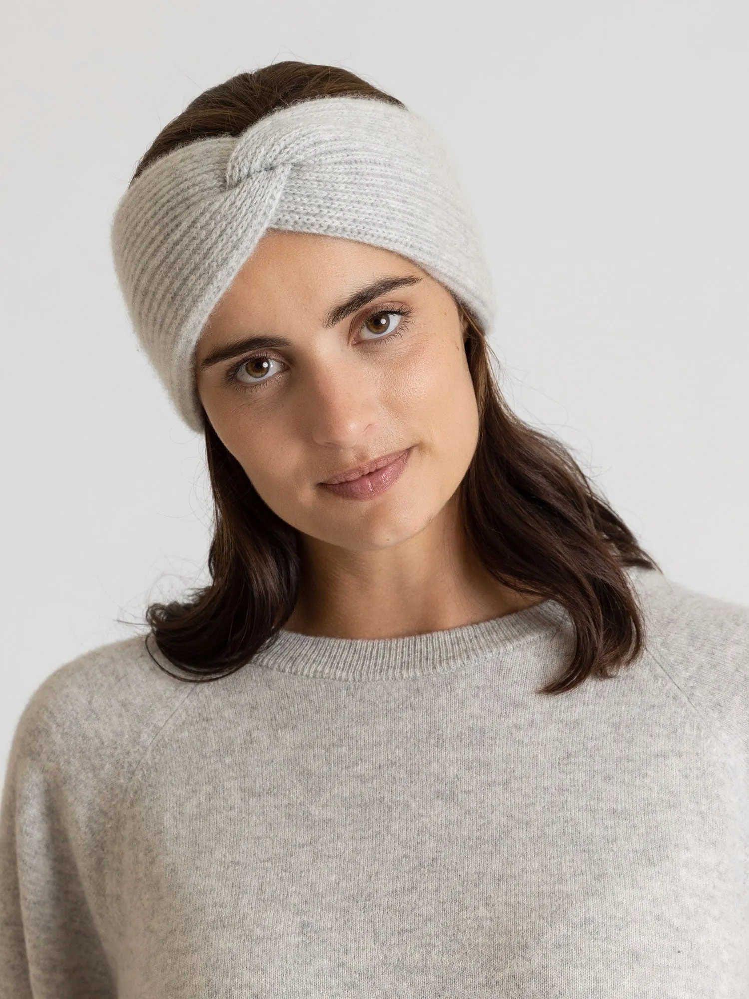 Cashmere head band "Freya" - light grey