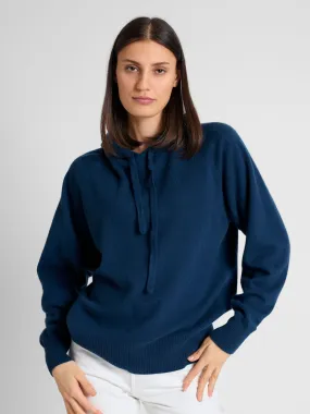 Cashmere sweater "Lux Hoodie" - mountain blue