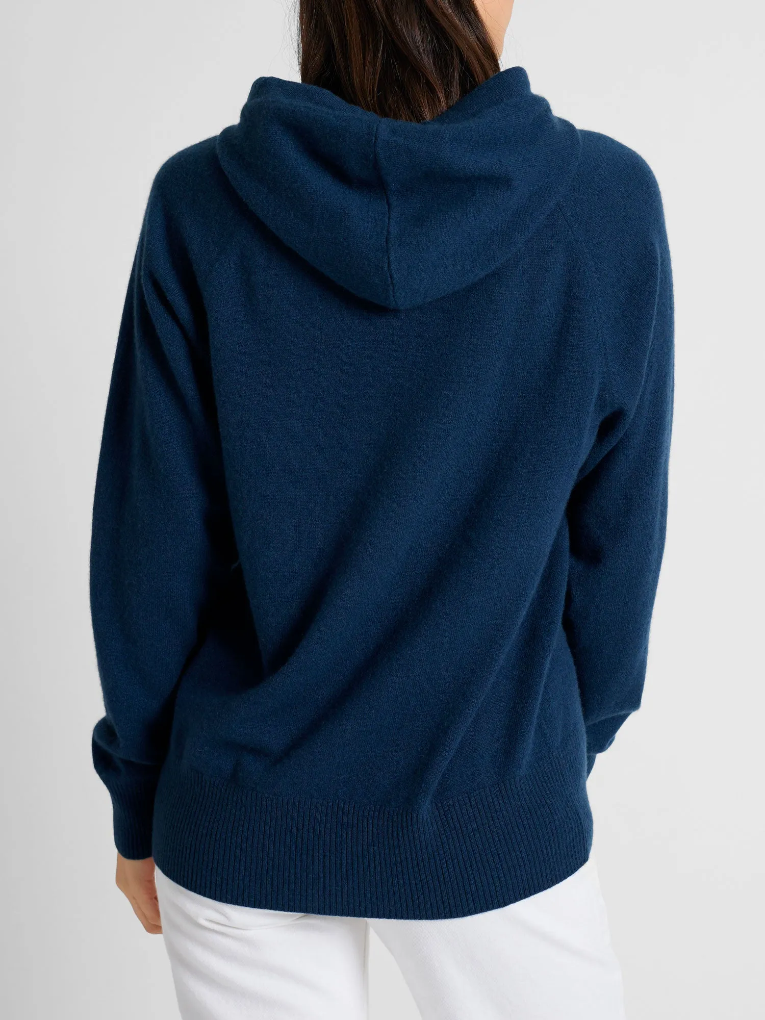 Cashmere sweater "Lux Hoodie" - mountain blue