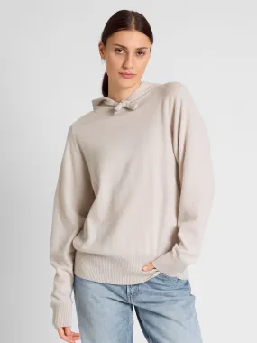 Cashmere sweater "Lux Hoodie" - pearl