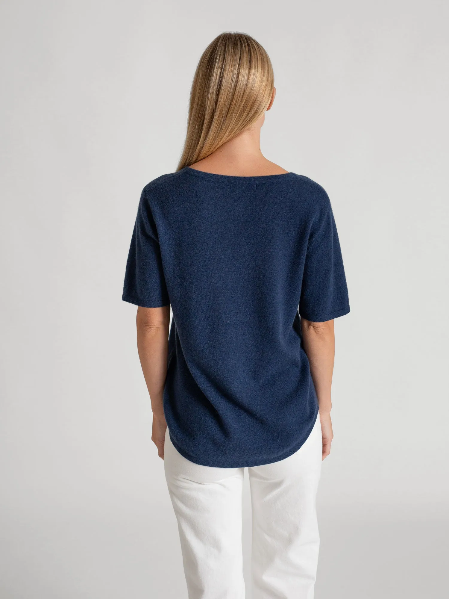 Cashmere T-shirt "Iben" - mountain blue